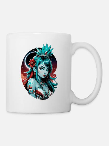 Indische Prinzessin - Aztek - Tasse - Weiß