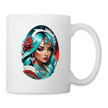 Indische Prinzessin - Aztek - Tasse - Weiß - Rechts