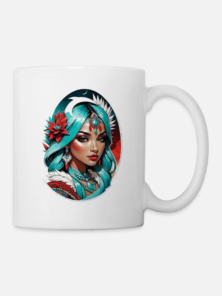 Indische Prinzessin - Aztek - Tasse - Weiß