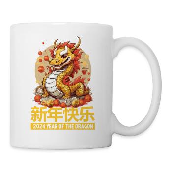 Year Of The Dragon Happy Chinese New Year 2024 - Tasse - Weiß - Rechts