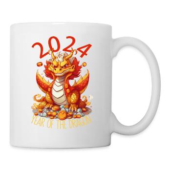 Year Of The Dragon Happy Chinese New Year 2024 - Tasse - Weiß - Rechts