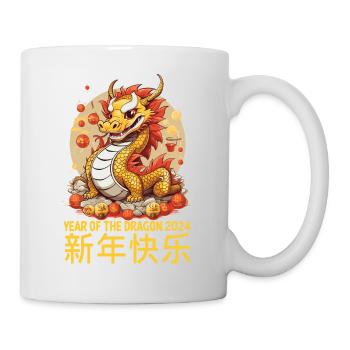 Year Of The Dragon Happy Chinese New Year 2024 - Tasse - Weiß - Rechts
