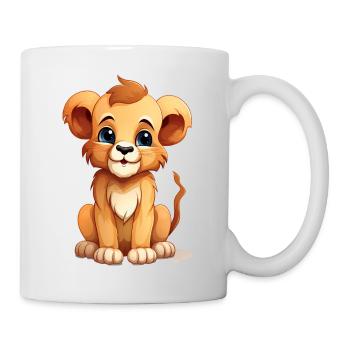 Bébé Lion mignon - Mug blanc - blanc - Droite