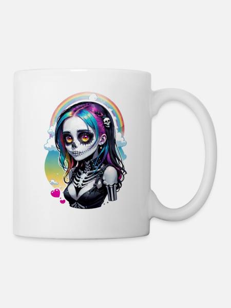 halloween - rock et arc en ciel - Mug blanc - blanc