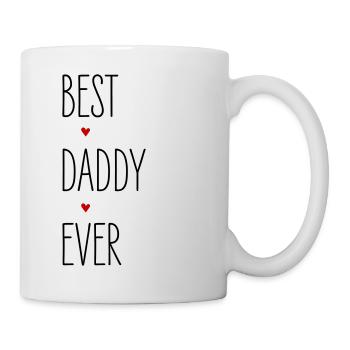 Bester Papa, Best Daddy Ever, Geburtstag, Vatertag - Tasse - Weiß - Rechts