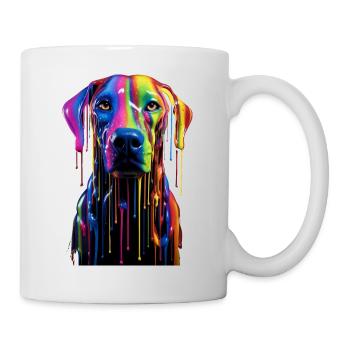 Chien arc-en-ciel - Mug blanc - blanc - Droite