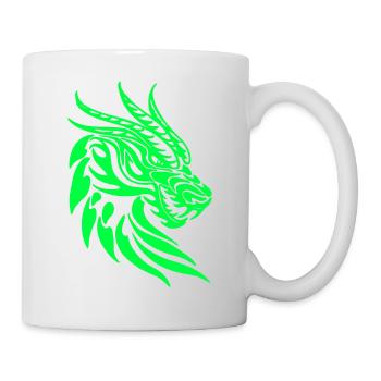 Fantaisie Tête De Dragon Anime Tatouage Reptile Mythique - Mug blanc - blanc - Droite