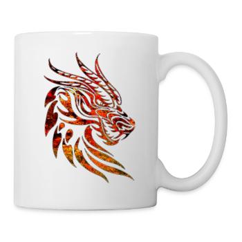 Fantaisie Tête De Dragon Anime Tatouage Reptile Mythique - Mug blanc - blanc - Droite