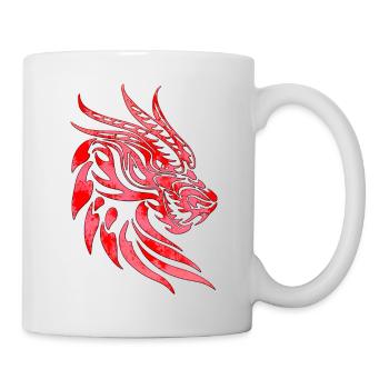 Fantaisie Tête De Dragon Anime Tatouage Reptile Mythique - Mug blanc - blanc - Droite