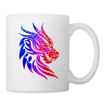 Fantaisie Tête De Dragon Anime Tatouage Reptile Mythique - Mug blanc - blanc - Droite