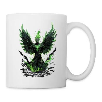 Puissant super-héros avec des ailes : vert et fort - Mug blanc - blanc - Droite