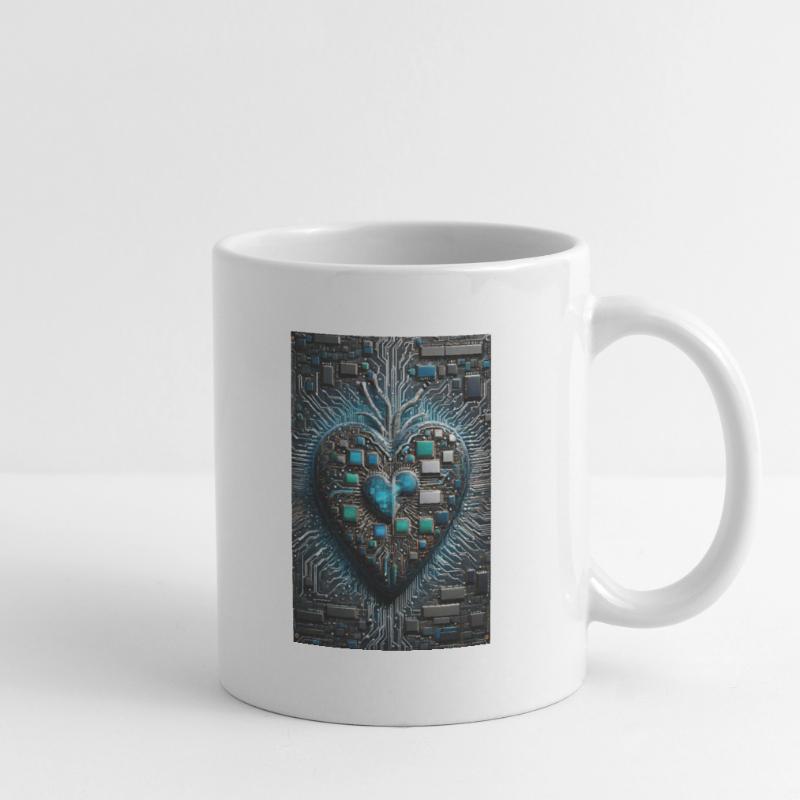 Das Herzstück der Valentinstags-CPU eines Computermanns Tasse