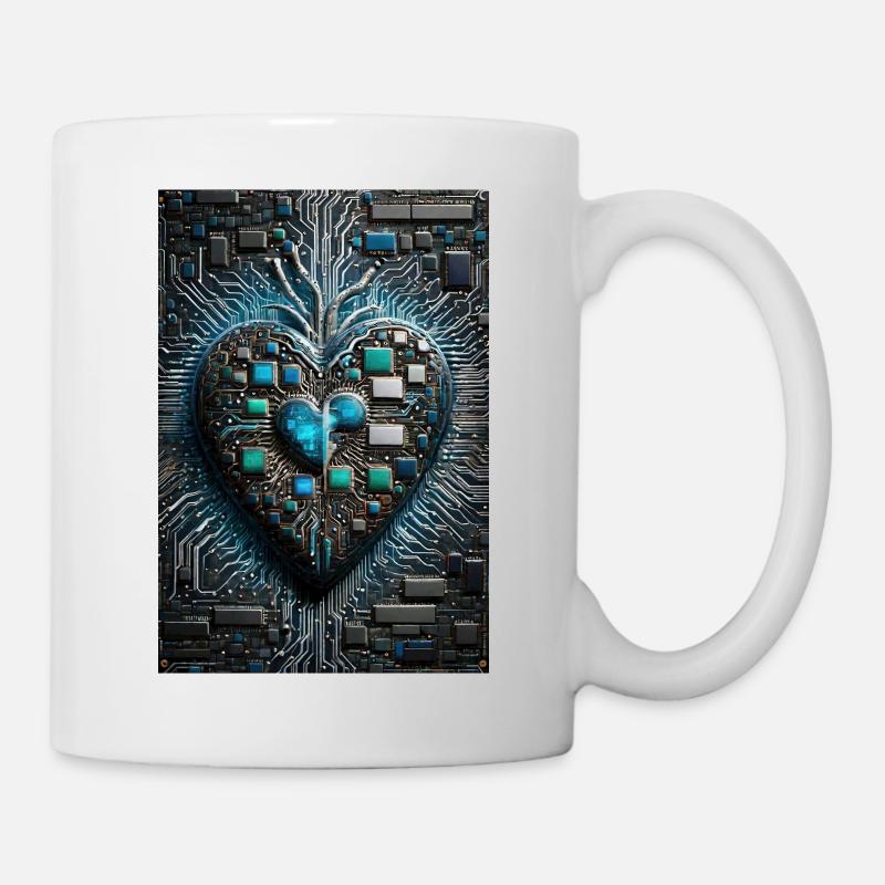 Le cœur du processeur de la Saint-Valentin d’un informaticien - Mug blanc - blanc