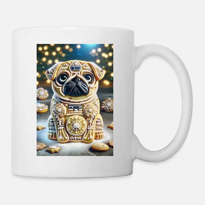Keks Hund Mops, Mops - Tasse - Weiß