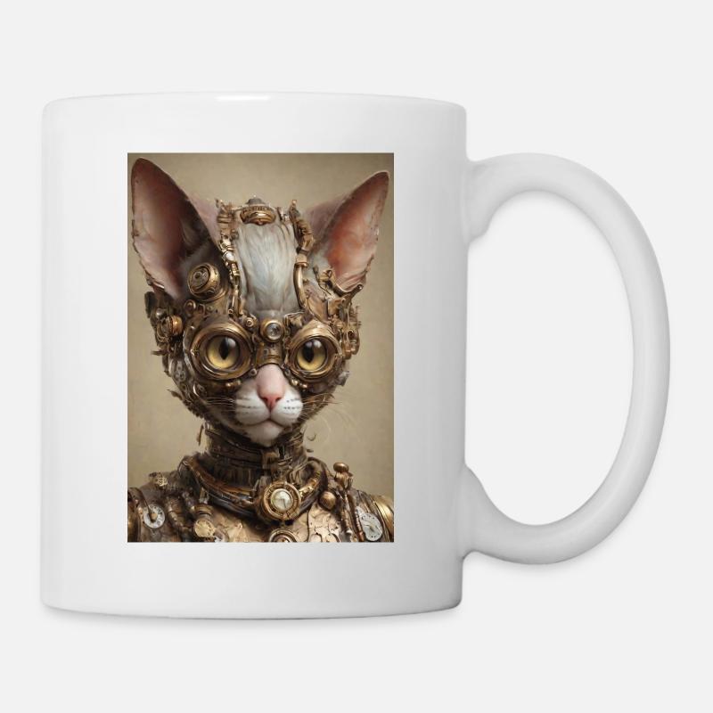 Cyber Punk Chat Sphinx - Mug blanc - blanc