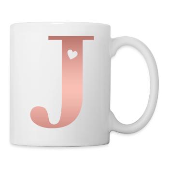 letter J rose gold - Mug - white - Right