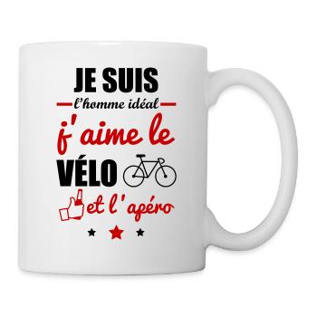 Homme idéal Vélo, cyclisme, cycliste - Mug blanc - blanc - Droite