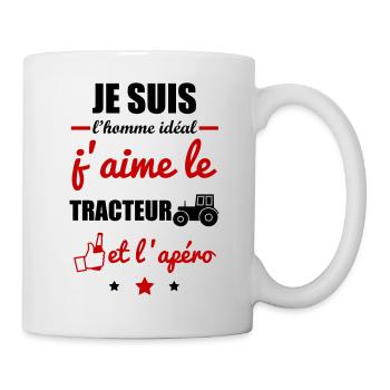 Homme idéal Tracteur, agriculteur, agriculture - Mug blanc - blanc - Droite