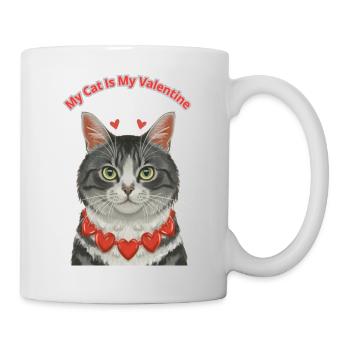 Mon chat est mon valentin - Mug blanc - blanc - Droite