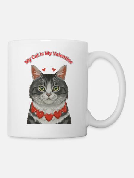 Mon chat est mon valentin - Mug blanc - blanc