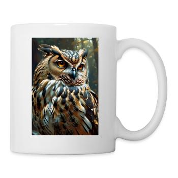 Eule / Uhu im Wald - Tasse - Weiß - Rechts
