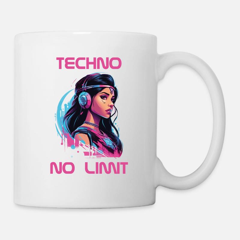 Techno - No Limit - Tasse - Weiß