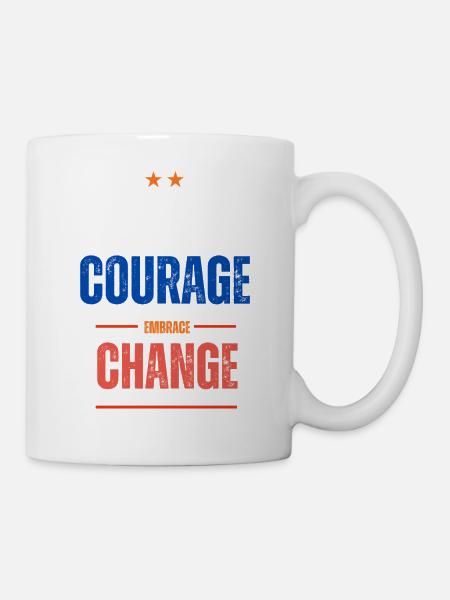 Find Courage Embrace Change - Mug - white