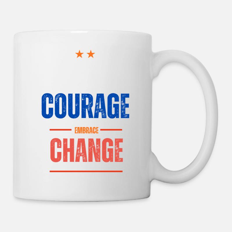 Find Courage Embrace Change - Mug blanc - blanc