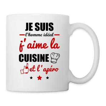 Homme idéal Cuisine, cadeau cuisinier - Mug blanc - blanc - Droite