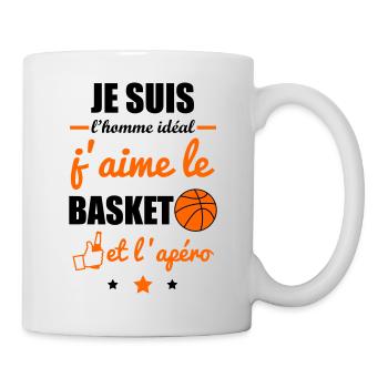 Homme idéal Basket, basketball, basketteur - Mug blanc - blanc - Droite