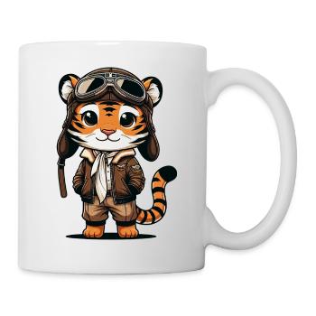 Cute Tiger Pilot - Mug - white - Right