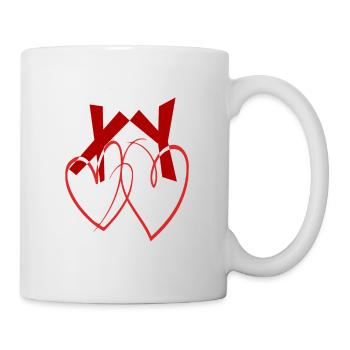 Valentinstag Red Hearts X-Woman Y-Man - Tasse - Weiß - Rechts