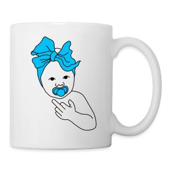 baby middlefinger blue - Tasse - Weiß - Rechts