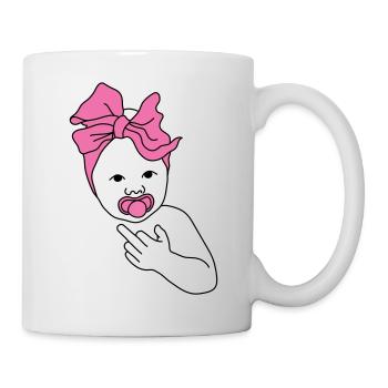 baby middlefinger pink - Tasse - Weiß - Rechts