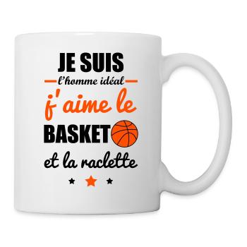 Homme idéal Basket, basketball, basketteur - Mug blanc - blanc - Droite