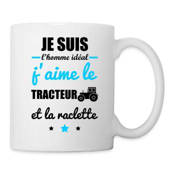 Homme idéal Tracteur, agriculteur, agriculture - Mug blanc - blanc - Droite