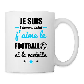 Homme idéal Football, foot, raclette, footballeur - Mug blanc - blanc - Droite