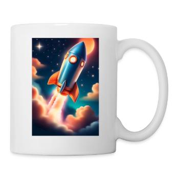 Rakete - Tasse - Weiß - Rechts
