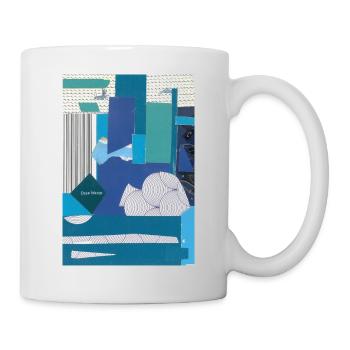 Collage bleu - Mug blanc - blanc - Droite
