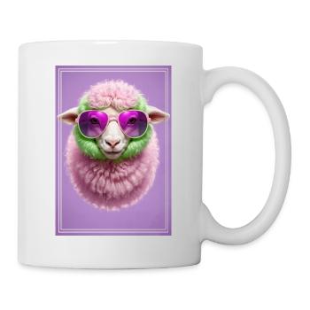 Cute sheep with sunglasses - Mug - white - Right
