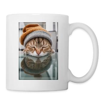 Cute sleeping kitty - Mug - white - Right