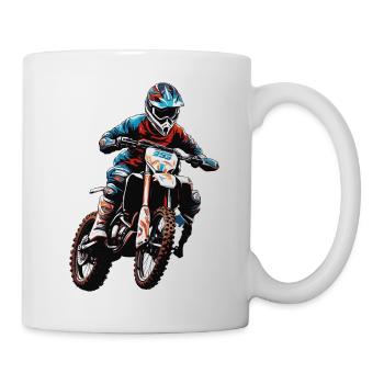 Motard / Motard / Motard / Deux-roues / Cross - Mug blanc - blanc - Droite