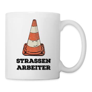 Strassenarbeiter Pylon streetworker - Tasse - Weiß - Rechts