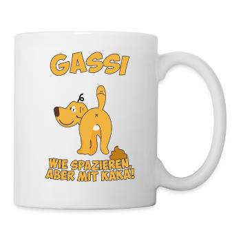 Gassi - Wie Spazieren aber mit Kaka - Tasse - Weiß - Rechts