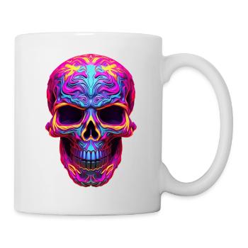 Crâne de néon 2 - Mug blanc - blanc - Droite