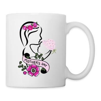 Muttertag Mama mit Kind auf dem Arm - Tasse - Weiß - Rechts