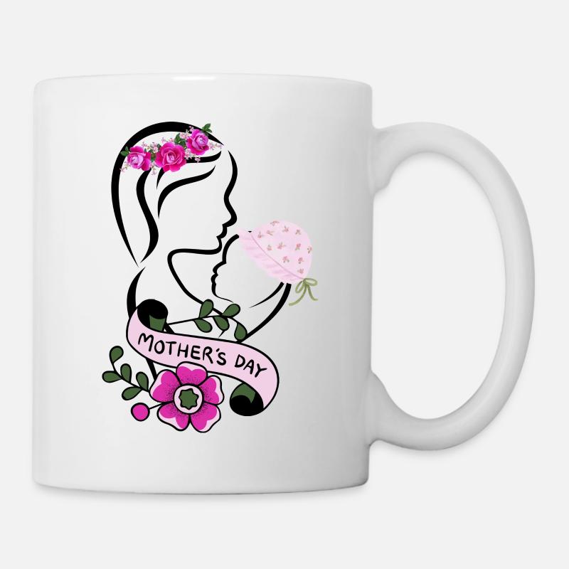 Muttertag Mama mit Kind auf dem Arm - Tasse - Weiß