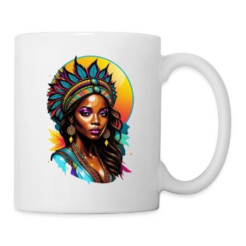 Afro Frau - Schönheit - Tasse - Weiß - Rechts