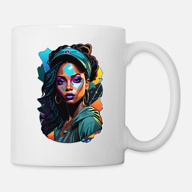 femme afro - beauté - Mug blanc - blanc