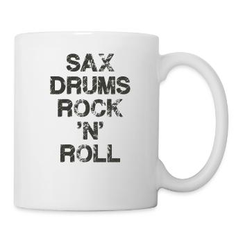 Saxophon Schlagzeug Rock 'n' Roll - Tasse - Weiß - Rechts